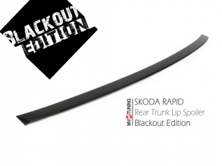 BLACKOUT EDITION. Спойлер лип крашеный Черный глянец Skoda Rapid (2012 - 2023) + УСТАНОВОЧНЫЙ КОМПЛЕКТ