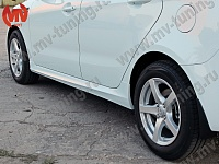 Пороги Kia Rio III (2011 - 2017) + УСТАНОВОЧНЫЙ КОМПЛЕКТ