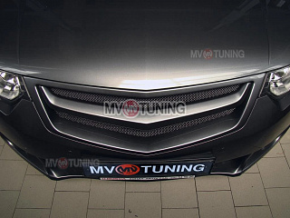 Решетка радиатора "Sport" (БЕЗ СЕТКИ) var №3 Honda Accord 8 (VIII) / Acura TSX (CU/CW) (2008-2010) + УСТАНОВОЧНЫЙ КОМПЛЕКТ