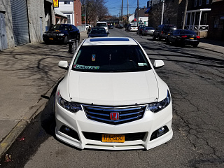 Юбка переднего бампера Modulo Honda Accord 8 (VIII) / Acura TSX (CU/CW) (2008-2013) + УСТАНОВОЧНЫЙ КОМПЛЕКТ