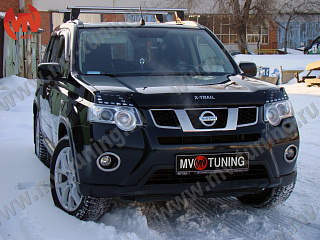 Реснички на фары Nissan X-Trail II (2011-2014) + УСТАНОВОЧНЫЙ КОМПЛЕКТ