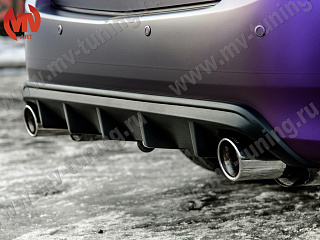 Диффузор с килями заднего бампера Honda Accord 8 (VIII) / Acura TSX (CU) (2008-2013) + УСТАНОВОЧНЫЙ КОМПЛЕКТ