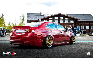 Юбка заднего бампера "Mugen Style" Honda Accord 8 (VIII) / Acura TSX (CU) (2008-2013) + установочный комплект