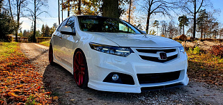 Комплект Бампер + Юбка "Modulo Style" для Honda Accord 8 (VIII) / Acura TSX (CU/CW) (2008-2013) + УСТАНОВОЧНЫЙ КОМПЛЕКТ