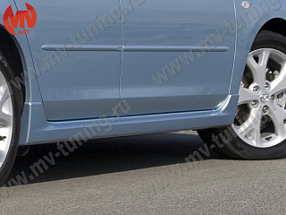 Пороги комплет на Mazda 3 (2004-2009) + УСТАНОВОЧНЫЙ КОМПЛЕКТ