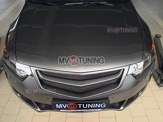 Решетка радиатора "Sport" (БЕЗ СЕТКИ) var №3 Honda Accord 8 (VIII) / Acura TSX (CU/CW) (2008-2010) + УСТАНОВОЧНЫЙ КОМПЛЕКТ
