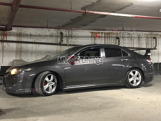 Пороги "Mugen Style" Honda Accord 8 (VIII) / Acura TSX (CU/CW) (2008-2013) + УСТАНОВОЧНЫЙ КОМПЛЕКТ