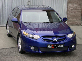 Решетка радиатора "Sport" (БЕЗ СЕТКИ) var №2 Honda Accord 8 (VIII) / Acura TSX (CU/CW) (2008-2010) + УСТАНОВОЧНЫЙ КОМПЛЕКТ