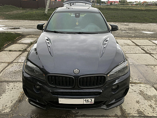 Накладки на капот (жабры) BMW X5 в кузове F15 Крашенные в Черный Глянец