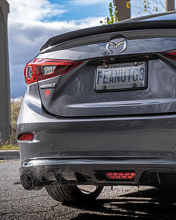 Диффузор заднего бампера var №2(с килями) Mazda 3 BM (2013 - 2019)