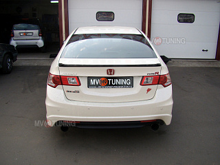BLACKOUT EDITION. Спойлер лип на крышку багажника крашенный Черный глянец Honda Accord 8 (VIII) / Acura TSX (CU) (2008-2013) + УСТАНОВОЧНЫЙ КОМПЛЕКТ