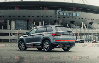 SILVER. Имитация насадок глушителя(выхлопа) крашенные для Skoda Kodiaq II поколение 2021 - н.в.