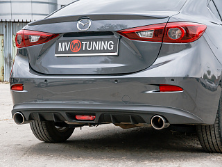 Диффузор заднего бампера var №2(с килями) Mazda 3 BM (2013 - 2019)