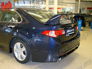 Юбка заднего бампера "Mugen Style" Honda Accord 8 (VIII) / Acura TSX (CU) (2008-2013) + установочный комплект