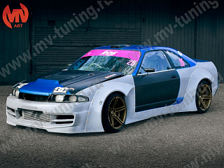 Комплект расширения кузова в стиле Rocket Bunny для Nissan Skyline R33