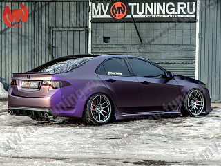 Пороги "Mugen Style" Honda Accord 8 (VIII) / Acura TSX (CU/CW) (2008-2013) + УСТАНОВОЧНЫЙ КОМПЛЕКТ