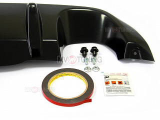Диффузор с килями заднего бампера Honda Accord 8 (VIII) / Acura TSX (CU) (2008-2013) + УСТАНОВОЧНЫЙ КОМПЛЕКТ