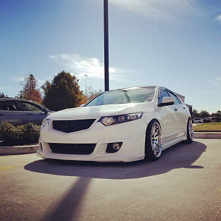 Юбка переднего бампера "Mugen Style" Honda Accord 8 (VIII) / Acura TSX (CU/CW) (2008-2010) + установочный комплект