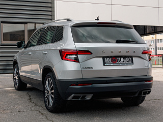 Space Gray. Имитация насадок глушителя(выхлопа) крашенные для Skoda Karoq 2017 - 2021