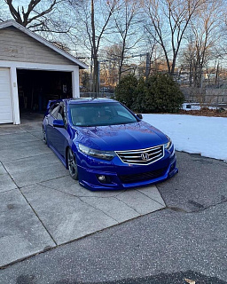 Юбка переднего бампера "Mugen Style" Honda Accord 8 (VIII) / Acura TSX (CU/CW) (2008-2010) + установочный комплект