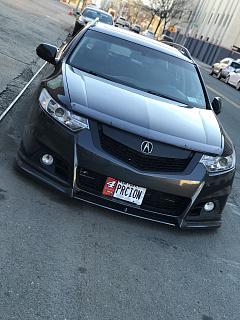 Юбка переднего бампера Modulo Honda Accord 8 (VIII) / Acura TSX (CU/CW) (2008-2013) + УСТАНОВОЧНЫЙ КОМПЛЕКТ