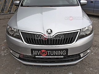Спойлер(сплиттер) переднего бампера Skoda Rapid (2012 - 2021) (текстурный пластик)