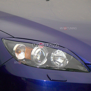 Реснички на фары var№3 длинные Mazda 3 HB (2004-2009) + УСТАНОВОЧНЫЙ КОМПЛЕКТ