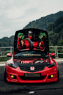 Юбка переднего бампера "Mugen Style" Honda Accord 8 (VIII) / Acura TSX (CU/CW) (2008-2010) + установочный комплект