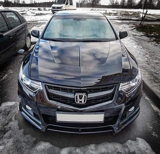 Комплект Бампер + Юбка "Modulo Style" для Honda Accord 8 (VIII) / Acura TSX (CU/CW) (2008-2013) + УСТАНОВОЧНЫЙ КОМПЛЕКТ