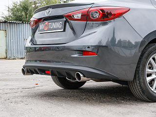 Диффузор заднего бампера var №2(с килями) Mazda 3 BM (2013 - 2019)