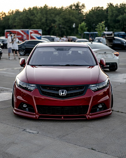 Комплект Бампер + Юбка "Modulo Style" для Honda Accord 8 (VIII) / Acura TSX (CU/CW) (2008-2013) + УСТАНОВОЧНЫЙ КОМПЛЕКТ