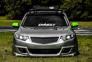 Юбка переднего бампера "Mugen Style" Honda Accord 8 (VIII) / Acura TSX (CU/CW) (2008-2010) + установочный комплект