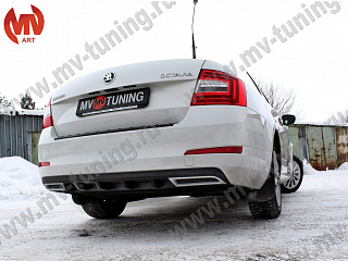 Диффузор заднего бампера Skoda Octavia III A7 (2013 - 2020) тестурный пластик