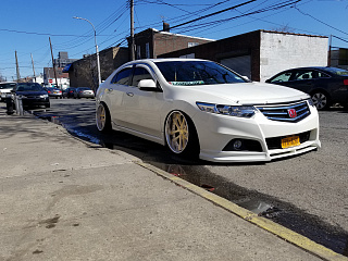 Юбка переднего бампера Modulo Honda Accord 8 (VIII) / Acura TSX (CU/CW) (2008-2013) + УСТАНОВОЧНЫЙ КОМПЛЕКТ