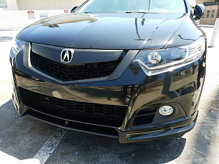 Комплект Бампер + Юбка "Modulo Style" для Honda Accord 8 (VIII) / Acura TSX (CU/CW) (2008-2013) + УСТАНОВОЧНЫЙ КОМПЛЕКТ