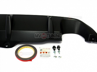 Диффузор с килями заднего бампера Honda Accord 8 (VIII) / Acura TSX (CU) (2008-2013) + УСТАНОВОЧНЫЙ КОМПЛЕКТ