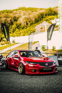 Юбка переднего бампера "Mugen Style" Honda Accord 8 (VIII) / Acura TSX (CU/CW) (2008-2010) + установочный комплект