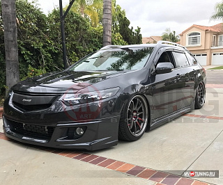 Пороги "Mugen Style" Honda Accord 8 (VIII) / Acura TSX (CU/CW) (2008-2013) + УСТАНОВОЧНЫЙ КОМПЛЕКТ