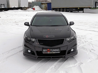 Юбка переднего бампера Modulo Honda Accord 8 (VIII) / Acura TSX (CU/CW) (2008-2013) + УСТАНОВОЧНЫЙ КОМПЛЕКТ