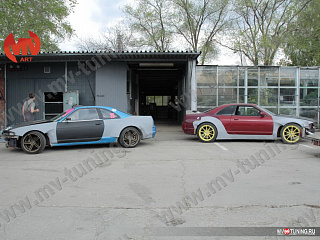 Пороги стиль Rocket Bunny Nissan Skyline R33 1993-1998