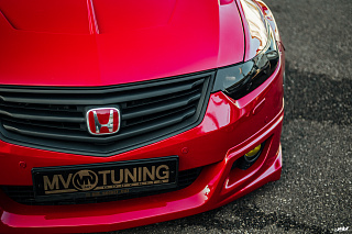 Юбка переднего бампера "Mugen Style" Honda Accord 8 (VIII) / Acura TSX (CU/CW) (2008-2010) + установочный комплект