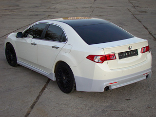 Юбка заднего бампера "Mugen Style" Honda Accord 8 (VIII) / Acura TSX (CU) (2008-2013) + установочный комплект