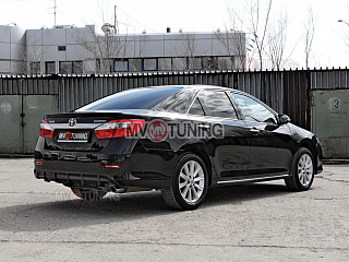 Диффузор заднего бампера var №2 Toyota Camry V50 (2012-2014) текстурный пластик