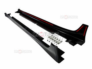 Пороги "Type-S" Honda Accord 8 (VIII) / Acura TSX (CU/CW) (2008-2013) + УСТАНОВОЧНЫЙ КОМПЛЕКТ
