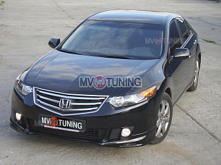 Юбка переднего бампера Type-S Honda Accord 8(VIII) / Acura TSX (CU/CW) (2008-2010) + установочный комплект