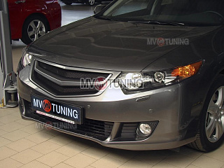 Решетка радиатора "Sport" (БЕЗ СЕТКИ) var №3 Honda Accord 8 (VIII) / Acura TSX (CU/CW) (2008-2010) + УСТАНОВОЧНЫЙ КОМПЛЕКТ