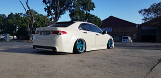 Юбка заднего бампера "Mugen Style" Honda Accord 8 (VIII) / Acura TSX (CU) (2008-2013) + установочный комплект