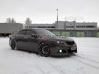 Юбка переднего бампера Modulo Honda Accord 8 (VIII) / Acura TSX (CU/CW) (2008-2013) + УСТАНОВОЧНЫЙ КОМПЛЕКТ