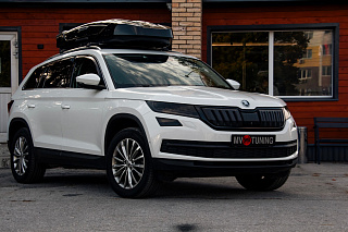 Зимний экран без парктроника для Skoda Kodiaq (2016-2021) нижний (текстурный пластик) Азиатская версия автомобиля.