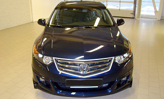 Юбка переднего бампера "Mugen Style" Honda Accord 8 (VIII) / Acura TSX (CU/CW) (2008-2010) + установочный комплект